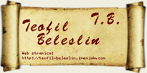 Teofil Beleslin vizit kartica